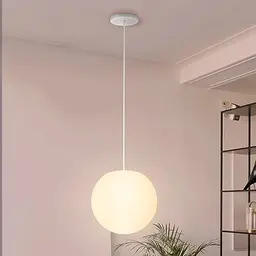 FUYO LED Pendelleuchte 25cm Dimmbare Kugellampe mit RGB Farbwechsel und Fernbedienung für Innen und Außen