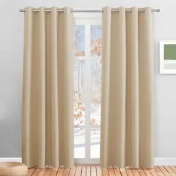 PONY DANCE Thermogardinen Blickdicht 2er Set Beige 200 x 140 cm - Wärmeisolierende Vorhänge