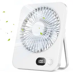 3-in-1 Tragbarer Tischventilator mit 3000mAh Akku, Handventilator, 5 Geschwindigkeiten – ideal für Büro, Zuhause und unterwegs