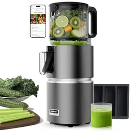 Anybear 350W Entsafter, Slow Juicer mit 124 mm Einfüllschacht für ganze Früchte & Gemüse, hohe Saftausbeute, BPA-frei