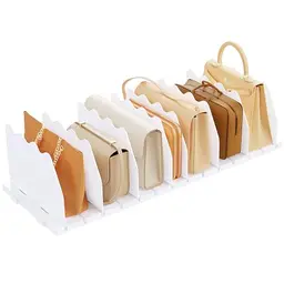 SPACEKEEPER Regalteiler, verstellbarer Geldbörsen-Organizer und Handtaschen-Trenner, für Schlafzimmer, Büro, Küche und Bad, Weiß