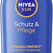 NIVEA SUN Schutz & Pflege Sonnenlotion LSF 30, wasserfest, mit Vitamin C & Hyaluron, 48h Feuchtigkeit, 200 ml