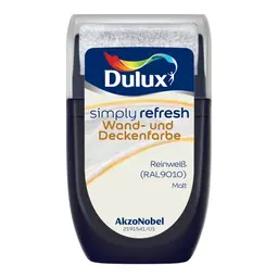 Dulux Simply Refresh Wand- und Deckenfarbe – Reinweiß 9010 – Tester 30 ml