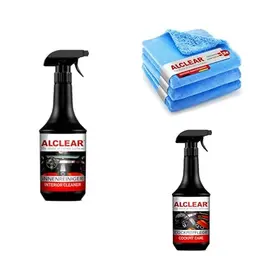 ALCLEAR® 95V05 Premium Auto Innenreinigung Kit - Reiniger für Cockpit & Polster, 3 Mikrofaser Poliertücher