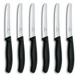 Victorinox Swiss Classic Frühstücksmesser Set 6-teilig, 11 cm, Schwarz