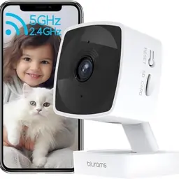 blurams 2K WLAN Überwachungskamera Innen, klappbar, Babyphone, Nachtvision, Zweiweg-Audio, WiFi 6, Alexa & Google Assistant