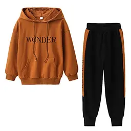 Amur Leopard Mädchen Jogginganzug 2tlg. Sweatjacke & Hose für Kinder, Braun, 130/6-7 Jahre