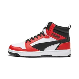 PUMA Rebound V6 Turnschuhe unisex, weiß/schwarz, Größe 42,5 EU