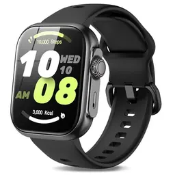 Smartwatch Damen mit GPS und Alexa, 1.85'' Fitnessuhr mit Pulsmesser, Schlafmonitor, 100+ Sportmodi für Android und iOS (Schwarz)