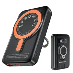 Magnetische Power Bank 12000mAh - Tragbares Ladegerät mit Wireless und LCD-Display für Smartphones und Smartwatches