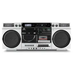 MEDION P66538 Kassettenrecorder (Retro Ghettoblaster mit CD-Player, Bluetooth, DAB+ Radio, USB, SD, Aufnahmefunktion)