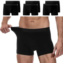 YouShow Boxershorts Herren 6er-Pack Schwarz Baumwolle, Soft & Bequem, Komfortable Retro-Boxerunterwäsche, Größe XL