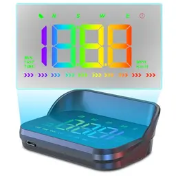 WODHMIEY HUD Display für Windschutzscheibe mit GPS, Helligkeitsabgleich und Übergeschwindigkeitswarnung