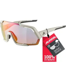 ALPINA ROCKET QV Sport- & Fahrradbrille mit 100% UV-Schutz, selbsttönend, cool-grey matt, One Size