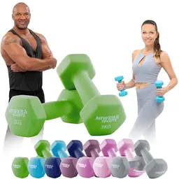 Miweba Sports Neopren Hantelset NKH100 - Kurzhanteln 0,5-10 Kg (2x 3,0 kg, Grün)