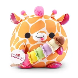 Snackles Plüschspielzeug 35 cm - LOLA Serie 1 mit Snack-Accessoire, Giraffe mit Eiscreme