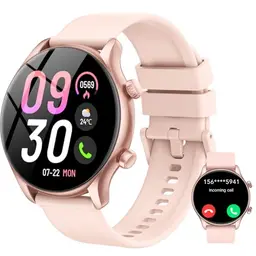Vamout Smartwatch Damen, 1.39" HD Fitnessuhr mit Telefonfunktion, 100+ Sportmodi, SpO2 und Schlafmonitor, IP68 wasserdicht, iOS/Android, Rosa