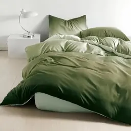 Soifox Bettwäsche 135x200 Grüne Wälder - Microfaser Bettgarnitur mit Reißverschluss, bügelfrei & knitterfrei