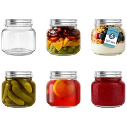 HEFTMAN Einmachgläser 250ml - 6 Stück für Marmelade und Overnight Oats