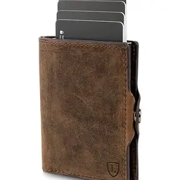 Lederhand® Swipe Vintage – Handgemachte Wildleder Geldbörse für Herren und Damen mit RFID Schutz | Braun