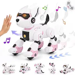 GuKKK Ferngesteuerter Roboter Hund für Kinder - Interaktives Spielzeug mit Gestensteuerung (Rosa)