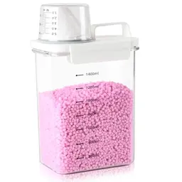 ZHWHEUR Waschpulver Aufbewahrungsbox mit Messbecher, luftdichter Waschmittelbehälter, 1800ml