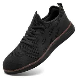 UROMGV Herren Slip On Laufschuhe Sportschuhe Atmungsaktive Sneakers Schwarz 45