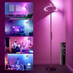 Ehaho RGB Stehlampe mit Fernbedienung – Dimmbar in Warm-, Neutral- und Kaltweiß für Wohnzimmer, Schlafzimmer und Büro