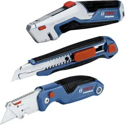 Bosch Professional 3-teiliges Messer Set mit Universalmesser und Cutter