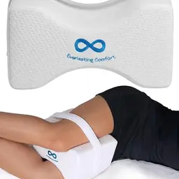 Everlasting Comfort Memory-Foam Kniekissen für Seitenschläfer mit abnehmbarem Gurt, zur Entlastung bei Ischias, Beinkissen für Schlafstütze