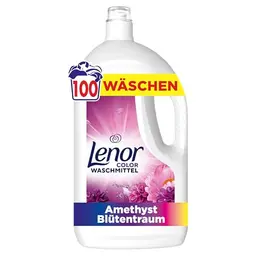 Lenor Color Waschmittel Flüssig, Amethyst Blütentraum, 100 Waschgänge, Lang anhaltende Frische