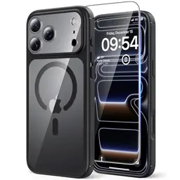 TAURI iPhone 17 Pro Hülle mit Panzer Schutz und Kameraschutz - Schwarz