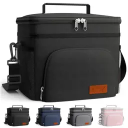 HOTOR Kühltasche 10L, auslaufsicher, verstellbarer Schultergurt, ideal für Arbeit, Picknick, Reisen & Strand, schwarz
