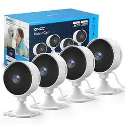 GNCC 4-Pack GC3 WLAN Überwachungskamera mit Nachtsicht, 1080P HD, Zwei-Wege-Audio, PIR Bewegungserkennung, kompatibel mit Alexa & Google Home