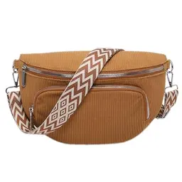 Damen Brusttasche aus Öko-Kordstoff – Modernes Design für Alltag & Reise (Kaffee)