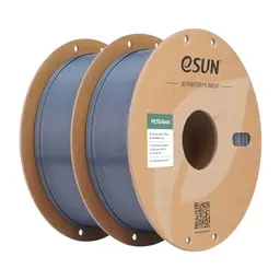 eSUN PETG Basic Filament 1.75mm 2 Rollen, 1kg pro Rolle, Druckmaterial für 3D-Drucker, Grau