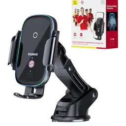 Baseus Qi Auto Handyhalterung mit Ladefunktion, 15W Schnellladung, automatische Klemmung, für iPhone 16/15/14/13/12, Schwarz