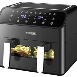 Heißluftfritteuse 2-in-1, 8 l, fettfrei kochen, Backofen & Grill, vielseitig, ohne Öl, XXL