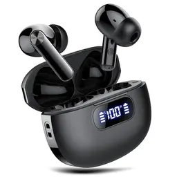 Kabellose Bluetooth In-Ear Kopfhörer mit Noise Cancelling, 48 Std. Akkulaufzeit, IP7 wasserdicht, LED-Anzeige, HiFi Stereo