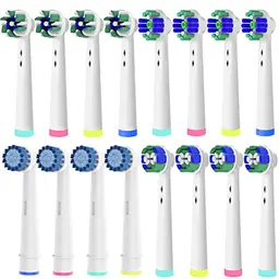 16 Aufsteckbürsten kompatibel mit Oral-B Zahnbürsten für optimale Putzleistung