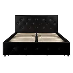 DHP Dakota Bett mit Stauraum, Schwarz, Doppel