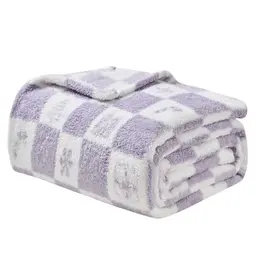 EMME Kuscheldecke Sherpa - Weiche, warme Decke für Sofa und Couch, Lavendel, 130 x 150 cm