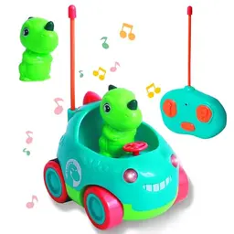Ferngesteuertes Dinosaurier Auto mit LED und Musik - Spielzeug für 2-6 Jahre Jungen und Mädchen