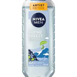 NIVEA MEN Alpine Breeze Duschgel 3in1 für Körper, Gesicht und Haare (250 ml) - revitalisierender Duft