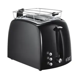 Russell Hobbs Toaster für 2 Scheiben Textures+ mit Brötchenaufsatz, Toast-Zange, 6 Bräunungsstufen, 850W