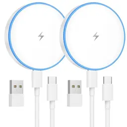 MagSafe Ladegerät 2er Pack 1,3m Wireless Charger für iPhone 16/15/14/13/12 und AirPods