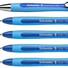 Schneider Kugelschreiber Slider Memo XB & Rave XB, 4+1 Stück, blauer Schreibfarbe, inklusive Etui