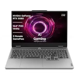 Lenovo LOQ Gaming AI Laptop 15.6" Full HD, RTX 5060, AMD Ryzen 7, 16GB RAM, 1TB SSD, Windows 11, beleuchtete Tastatur, Grau
