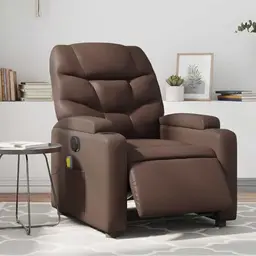 Hommdiy Relaxsessel mit Liegefunktion - Elektrischer Massagesessel in Braun für das Wohnzimmer