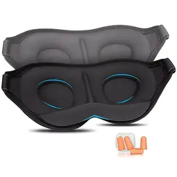 Aosun 2024 3D Schlafmaske für Seitenschläfer, 2er-Pack, Lichtblockierende Augenmaske für Reisen